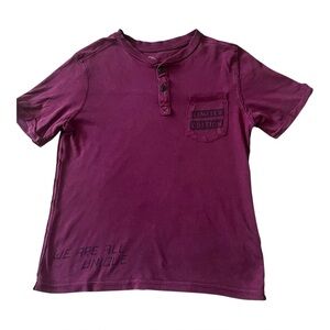 Wonder Nation  Burgundy Henley Shirt S (6-7) limited edition button pocket
